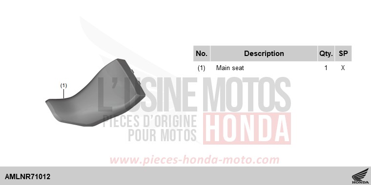 KIT,COMFORT SEAT COMP (R-138) for CRF1100D MAT BALLISTIC BLACK METALLIC (NHA86) from 2024