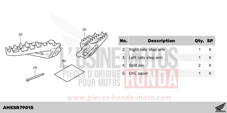 KIT,RALLY STEP for CRF1100D MAT BALLISTIC BLACK METALLIC (NHA86) from 2024