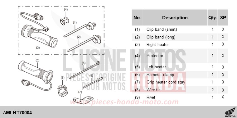 KIT,GRIP HEATER & ATT. for CRF1100D MAT BALLISTIC BLACK METALLIC (NHA86) from 2024
