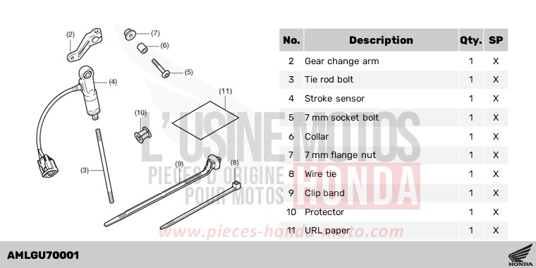 KIT,QUICK SHIFTER for CRF1100D MAT BALLISTIC BLACK METALLIC (NHA86) from 2024