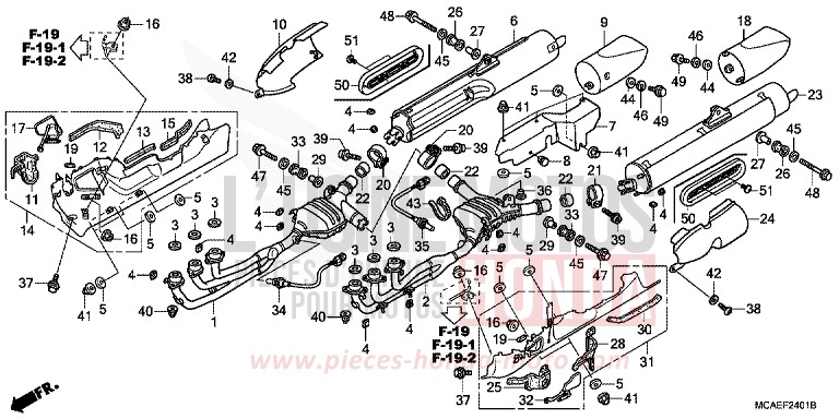 SILENCIEUX D'ECHAPPEMENT (EXCEPT GL1800-BR) for   from 