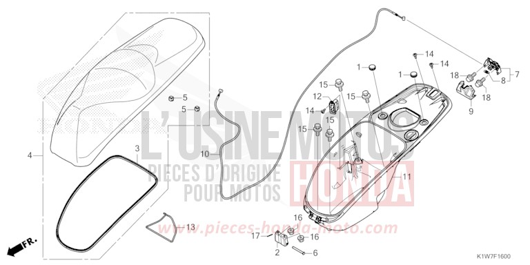 LUGGAGE BOX/SEAT for SH350A NOIR (NH1) from 2024