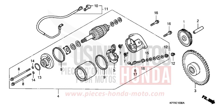 STARTING MOTOR for SH150 FORCE SILVER METALLIC (NH411) from 2004
