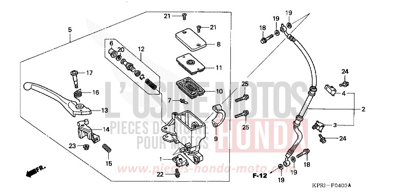 FR. BRAKE MASTER CYLINDER for SH150 FORCE SILVER METALLIC (NH411) from 2004
