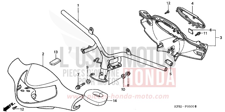 HANDLE PIPE/HANDLE COVER for SH150 INTERSTELLAR BLACK METALLIC (NHA12) from 2004