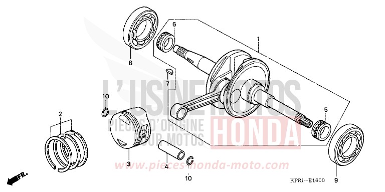CRANKSHAFT/PISTON for SH150 PEARL MONTANA BLUE (PB351) from 2004
