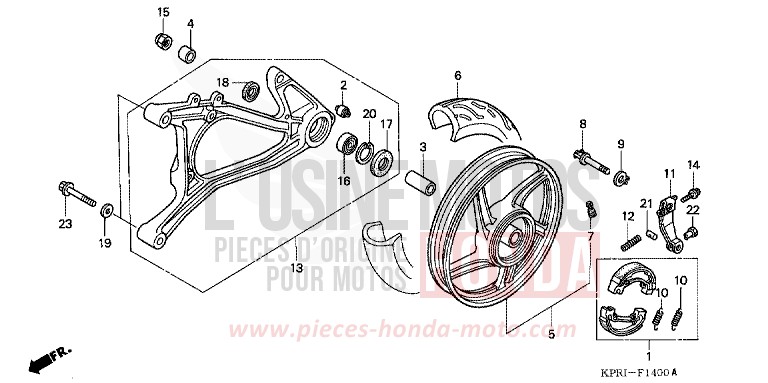 REAR WHEEL/SWINGARM for SH150 PEARL MONTANA BLUE (PB351) from 2004