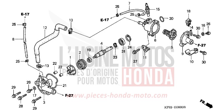 WATER PUMP for SH150 TITANIUM METALLIC (YR183) from 2004