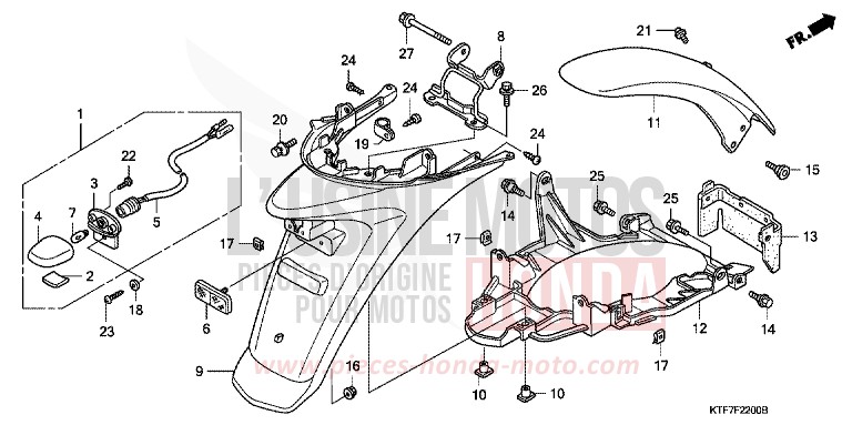 REAR FENDER for SH150 QUASAR SILVER METALLIC (NHA48) from 2005