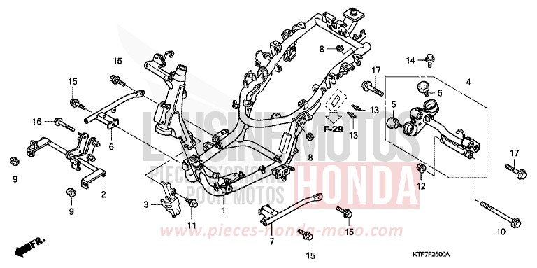 FRAME BODY for SH150 QUASAR SILVER METALLIC (NHA48) from 2005