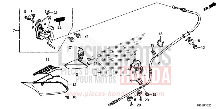 PARKING BRAKE LEVER for ADV750 MAT BULLET SILVER (NH389) from 2017
