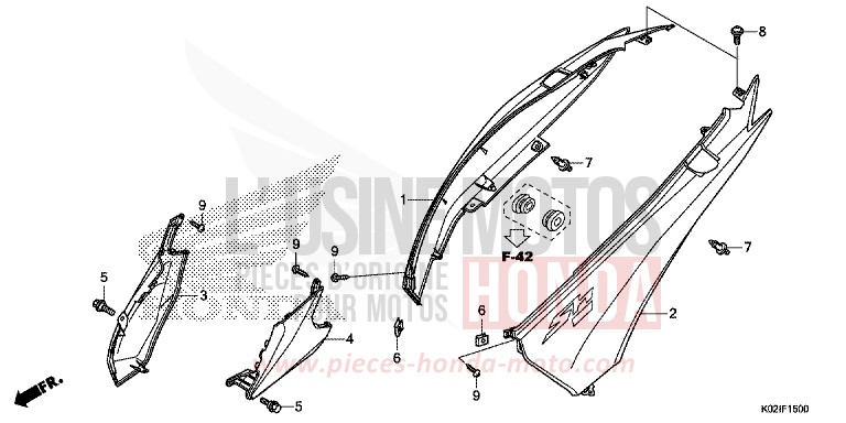 BODY COVER for SH150 M00NDUST SILVER METALLIC (NHB29) from 2016