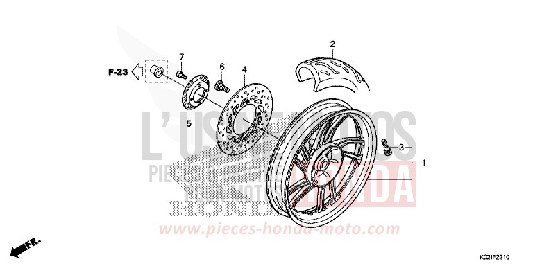 REAR WHEEL for SH150 PEARL COOL WHITE (NHA16) from 2016