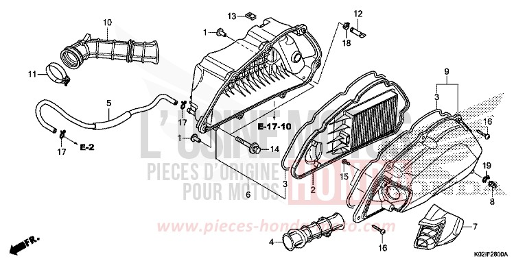 AIR CLEANER for SH150 PEARL COOL WHITE (NHA16) from 2016