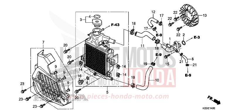 RADIATOR for SH150 PEARL NIGHTSTAR BLACK (NHA84) from 2016