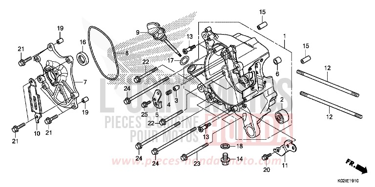 RIGHT CRANKCASE for SH150 PEARL NIGHTSTAR BLACK (NHA84) from 2016