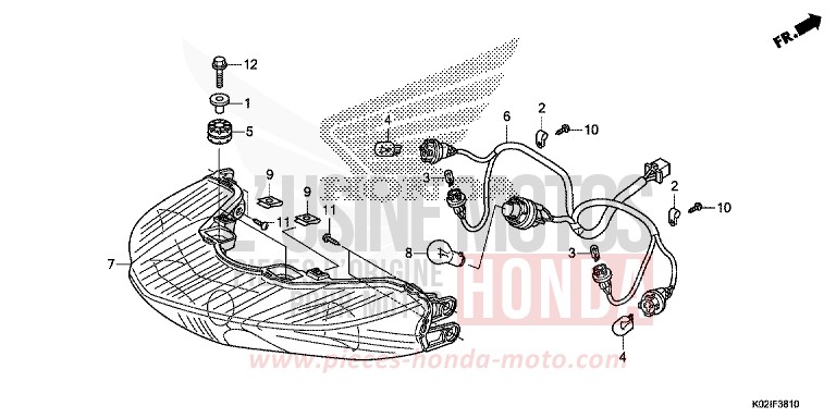 REAR COMBINATION LIGHT for SH150 PEARL NIGHTSTAR BLACK (NHA84) from 2016