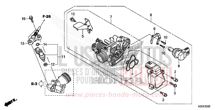 THROTTLE BODY/FUEL INJECTOR for SH150 PEARL SIENA RED (R320) from 2016