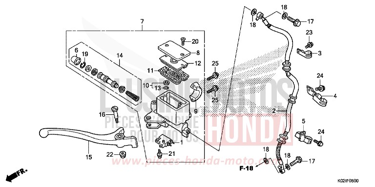 FRONT BRAKE MASTER CYLINDER for SH150 PEARL SIENA RED (R320) from 2016