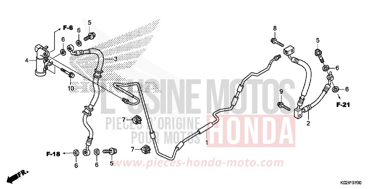 REAR BRAKE HOSE/BRAKE PIPE for SH150 PEARL SIENA RED (R320) from 2016