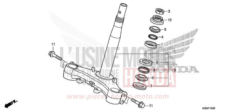 STEERING STEM for SH150 PEARL SIENA RED (R320) from 2016