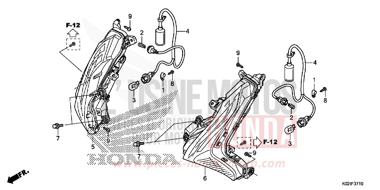 FRONT WINKER for SH150 PEARL SIENA RED (R320) from 2016