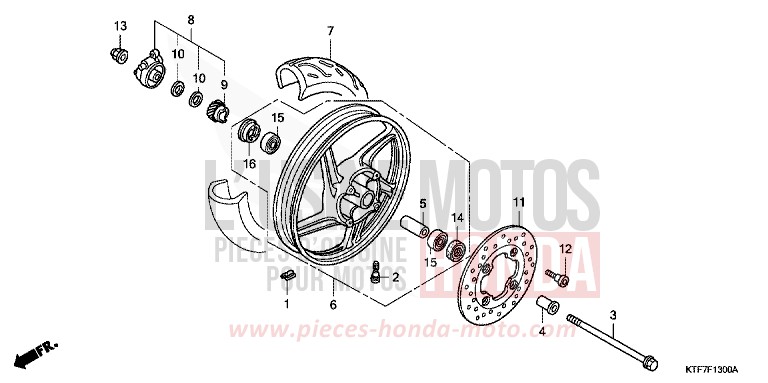 FRONT WHEEL for SH150i INTERSTELLAR BLACK METALLIC (NHA12) from 2006
