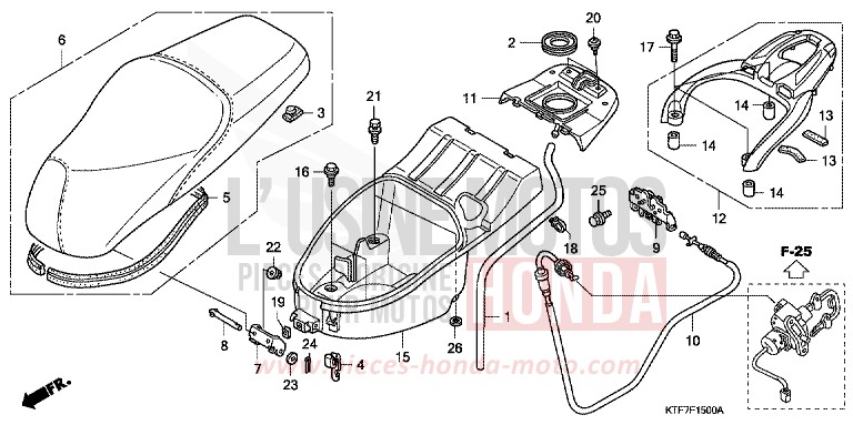 SEAT/LUGGAGE BOX for SH150i INTERSTELLAR BLACK METALLIC (NHA12) from 2006