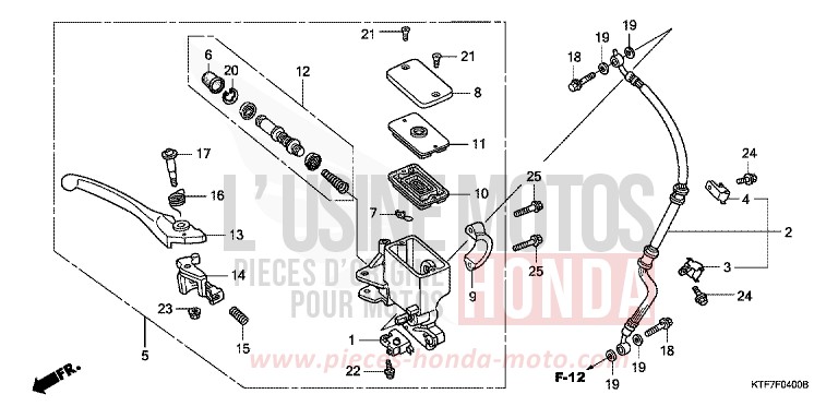 FR. BRAKE MASTER CYLINDER for SH150i QUASAR SILVER METALLIC (NHA48) from 2006