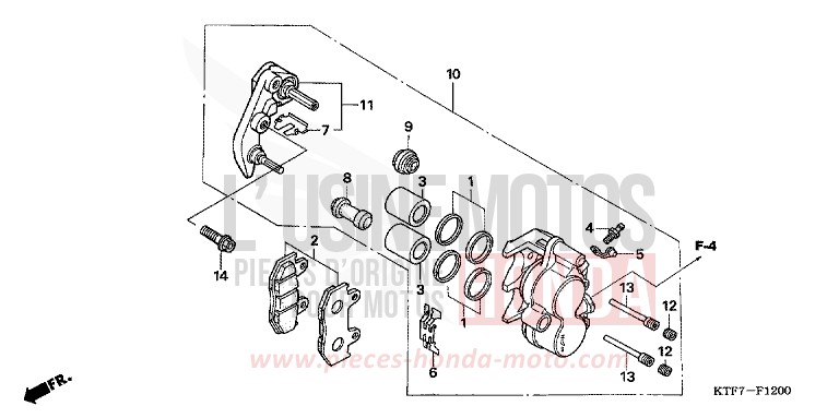 FRONT BRAKE CALIPER for SH150i QUASAR SILVER METALLIC (NHA48) from 2006