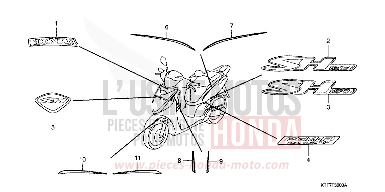 MARK for SH150i QUASAR SILVER METALLIC (NHA48) from 2006
