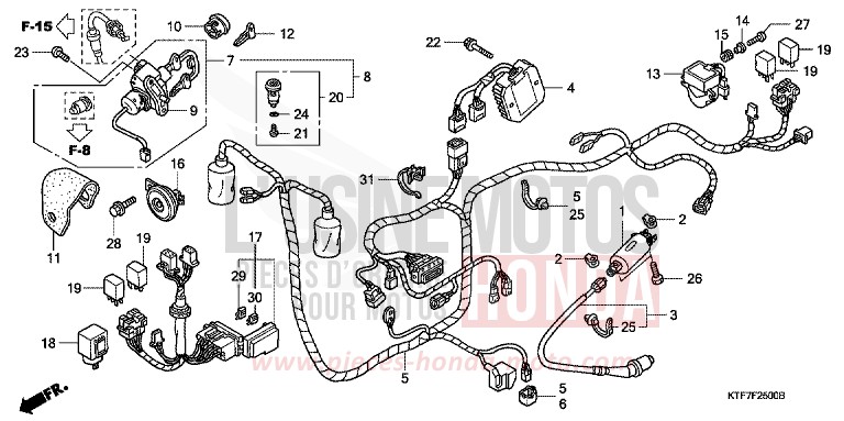WIRE HARNESS for SH150i EMERGENCY RED METALLIC (R311) from 2007