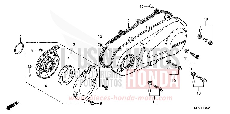LEFT CRANKCASE COVER for SH150i QUASAR SILVER METALLIC (NHA48) from 2007