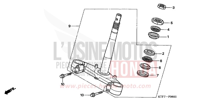 STEERING STEM for SH150i QUASAR SILVER METALLIC (NHA48) from 2007