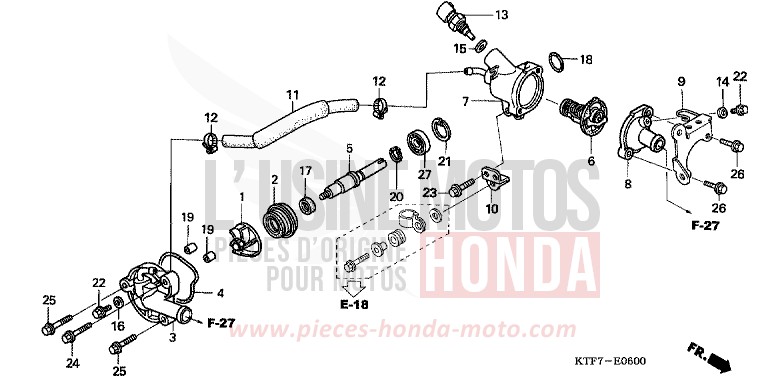WATER PUMP for SH150i PEARL SIENA RED (R320) from 2008