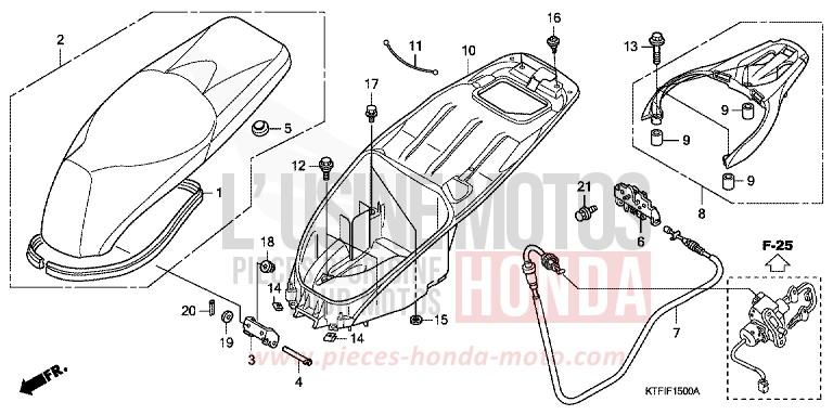 SEAT/LUGGAGE BOX for SH150i PEARL COOL WHITE (NHA16) from 2010