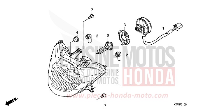HEADLIGHT for SH150i PEARL MONTANA BLUE (PB351) from 2010