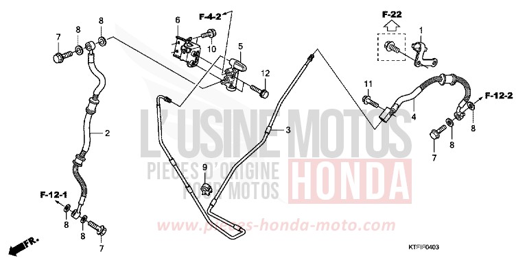 RR. BRAKE HOSE/BRAKE PIPE (SH125/R/150/R) for SH150i PEARL MONTANA BLUE (PB351) from 2010