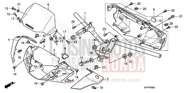 HANDLE PIPE/HANDLE COVER for SH150i PEARL MONTANA BLUE (PB351) from 2010