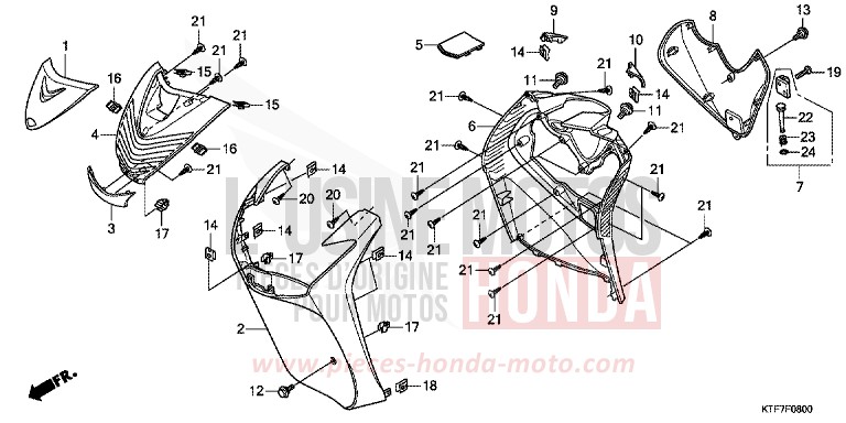 FRONT COVER for SH150i PEARL MONTANA BLUE (PB351) from 2010