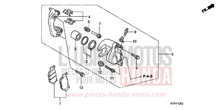 REAR BRAKE CALIPER (SH125/R/150/R) for SH150i PEARL MONTANA BLUE (PB351) from 2010