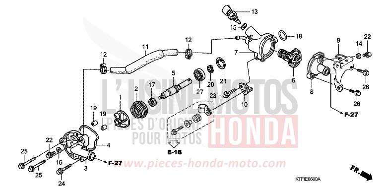 WATER PUMP for SH150i PEARL NIGHTSTAR BLACK (NHA84) from 2010
