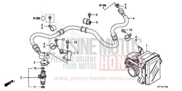 THROTTLE BODY for SH150i PEARL NIGHTSTAR BLACK (NHA84) from 2010