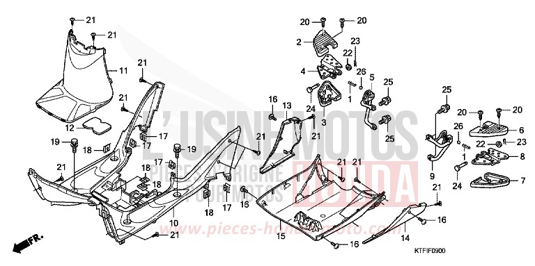 FLOOR PANEL/PILLION STEP for SH150i PEARL NIGHTSTAR BLACK (NHA84) from 2010