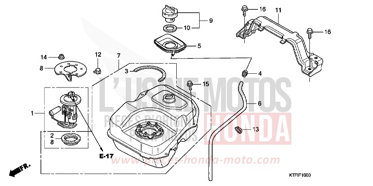 FUEL TANK for SH150i QUASAR SILVER METALLIC (NHA48) from 2010