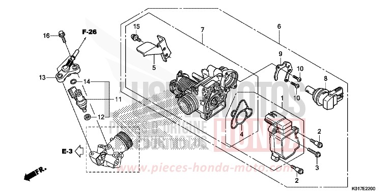 THROTTLE BODY/FUEL INJECTOR for SH150i M00NDUST SILVER METALLIC (NHB29) from 2013