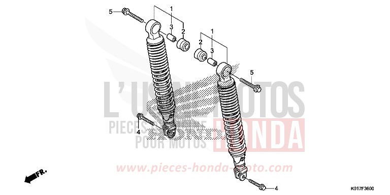 AMMORTIZZATORE POSTERIORE per SH150i PEARL SIENA RED (R320) del 2013