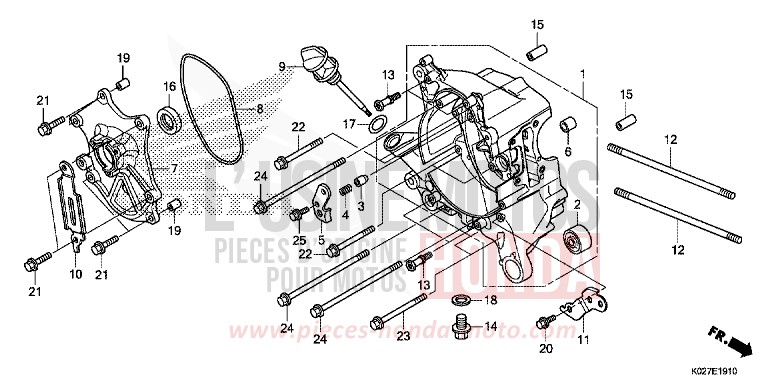 RIGHT CRANKCASE for SH150i M00NDUST SILVER METALLIC (NHB29) from 2014