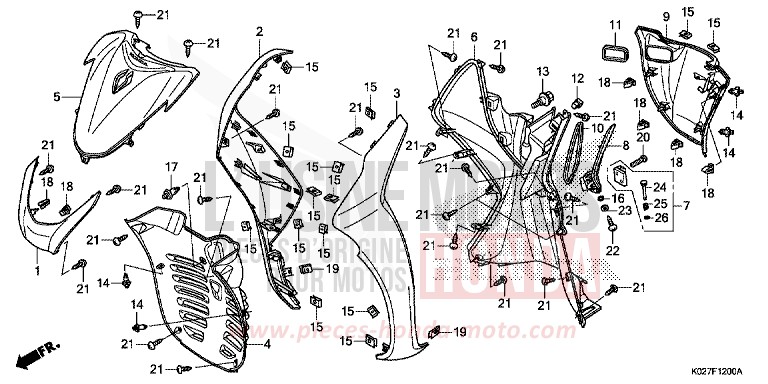FRONT COVER for SH150i M00NDUST SILVER METALLIC (NHB29) from 2014