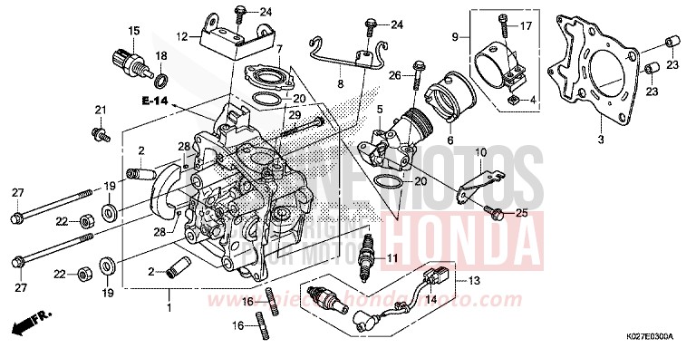 CYLINDER HEAD for SH150i PEARL SIENA RED (R320) from 2014